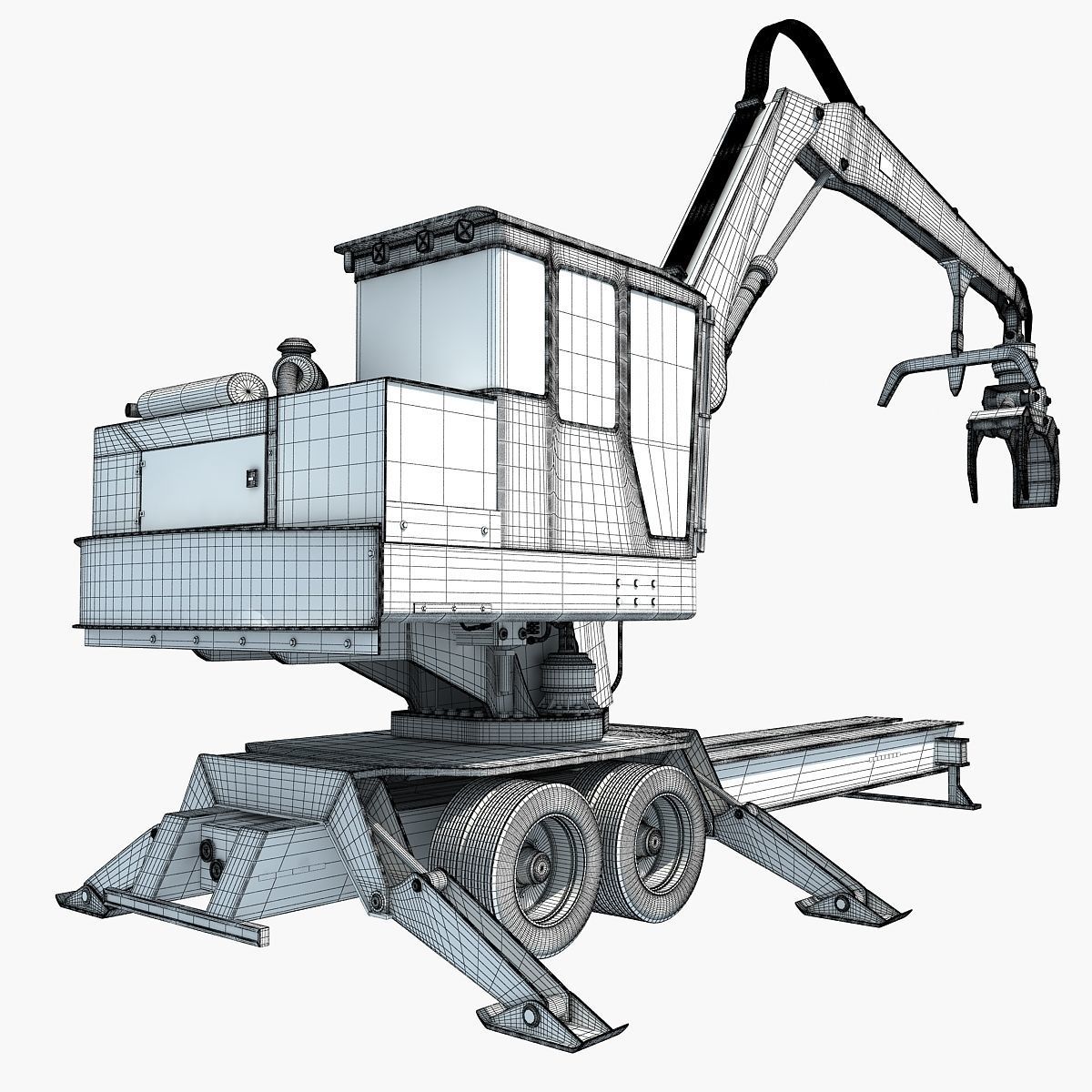 Knuckleboom Forest Machine Loader 3D model_16