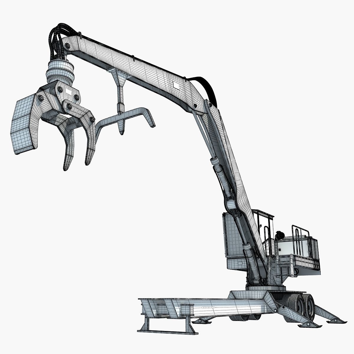 Knuckleboom Forest Machine Loader 3D model_13