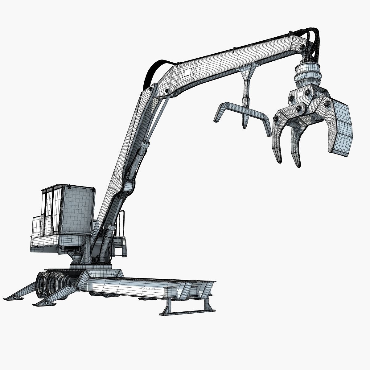 Knuckleboom Forest Machine Loader 3D model_15