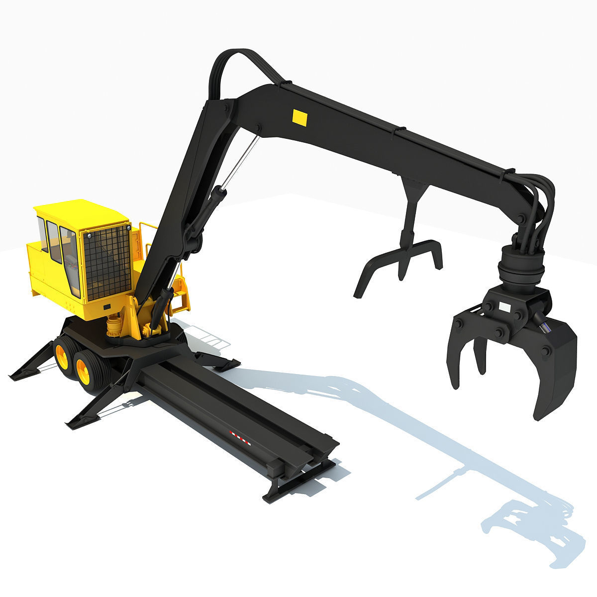 Knuckleboom Forest Machine Loader 3D model_8