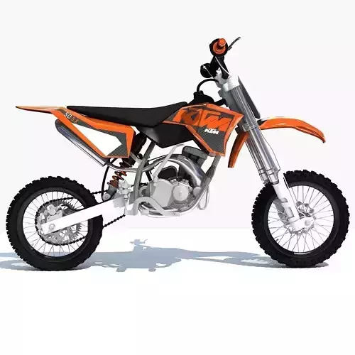 Orange KTM Motocross Bike 3D model