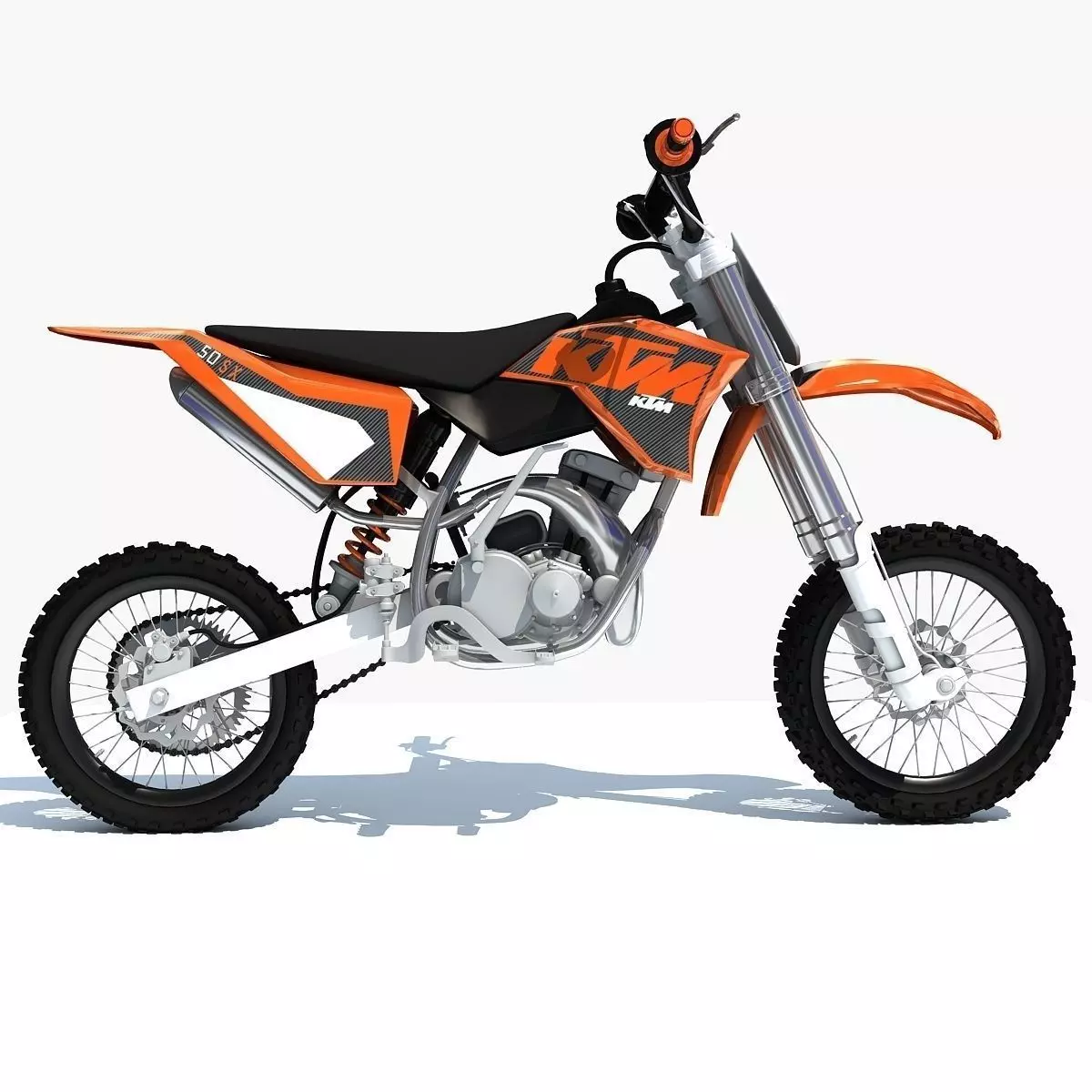 Orange KTM Motocross Bike 3D model