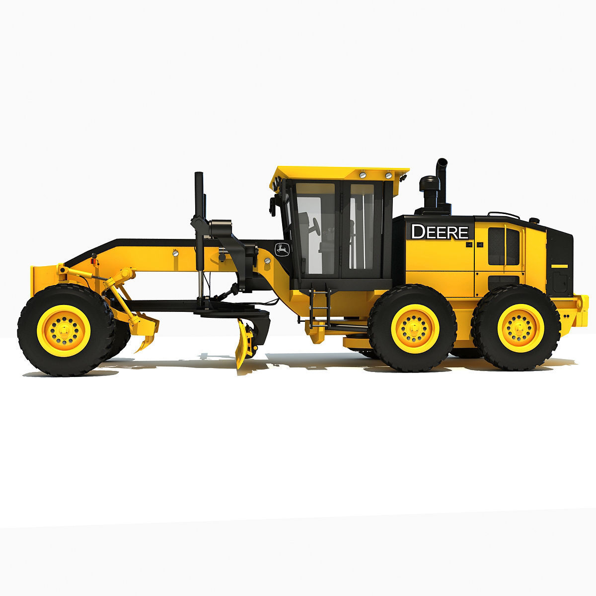 Yellow John Deere Grader 3D model_6