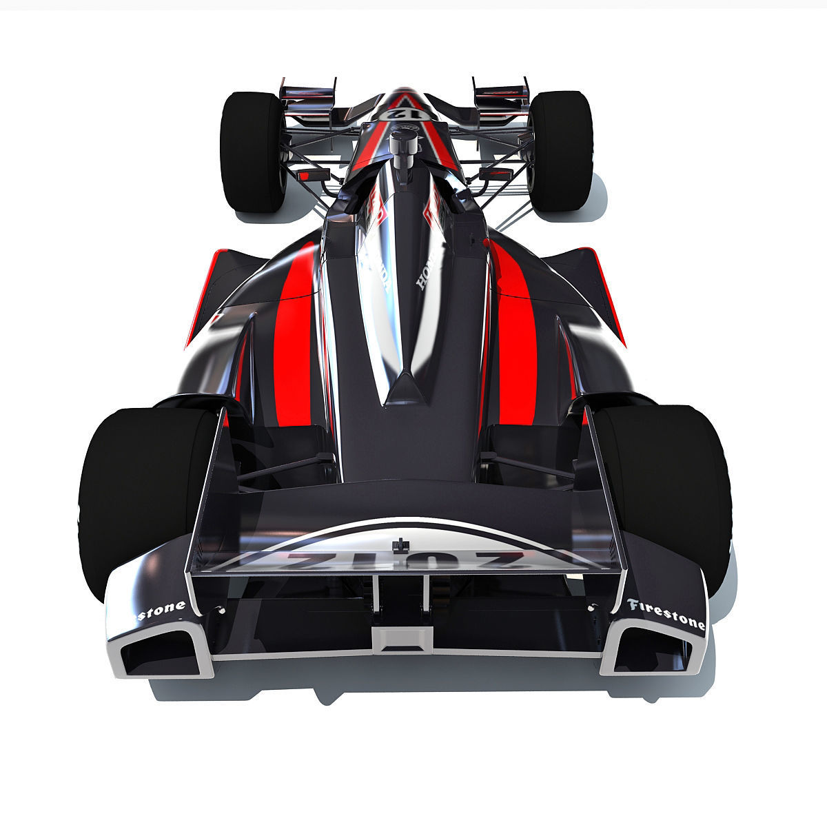 Black Indycar IZOD Race Car 3D model_7