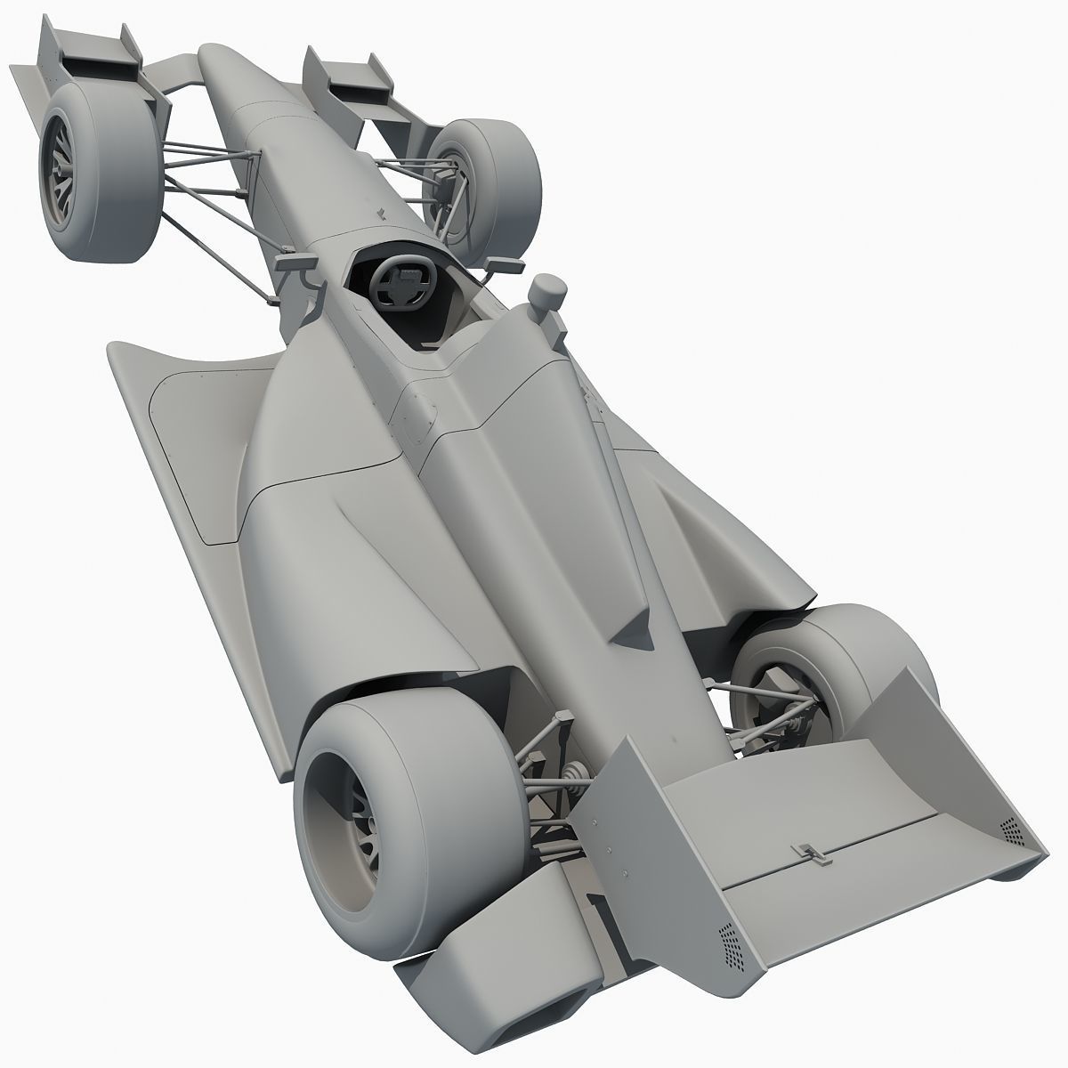 Black Indycar IZOD Race Car 3D model_10