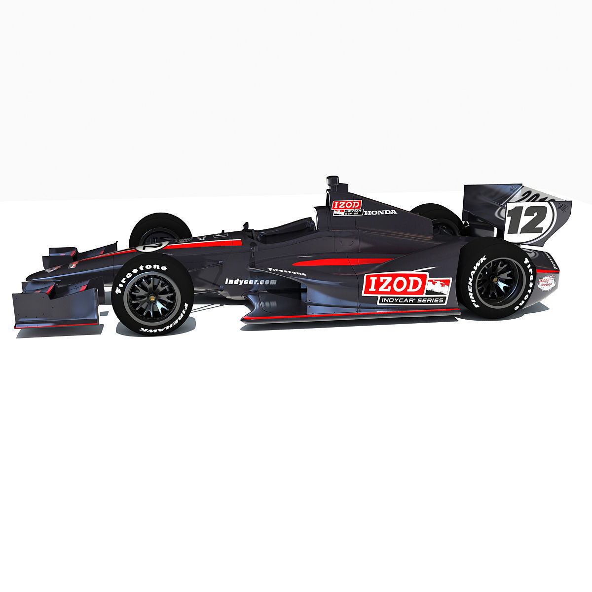 Black Indycar IZOD Race Car 3D model_6
