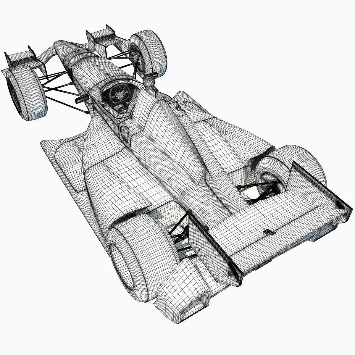 Black Indycar IZOD Race Car 3D model_11