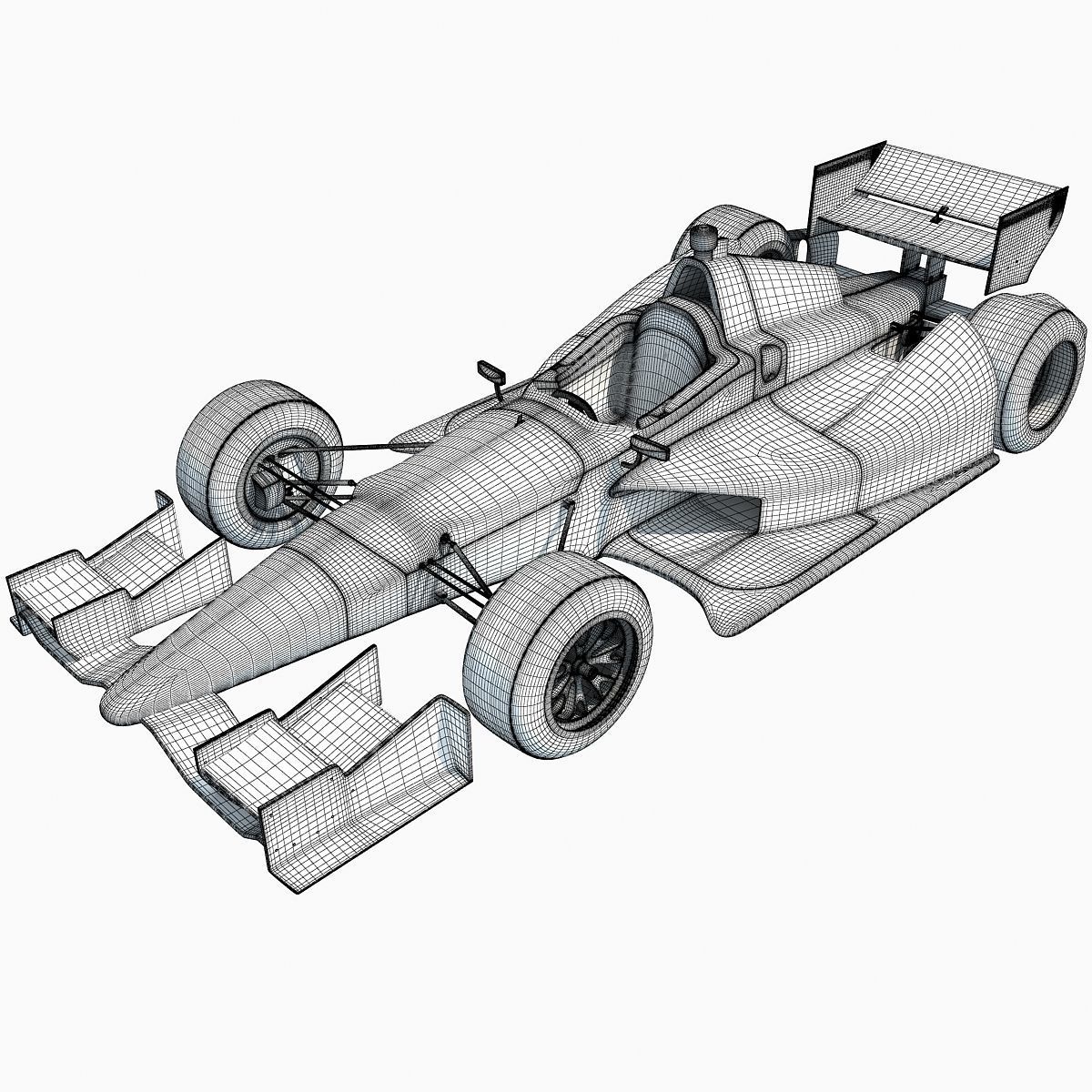 Black Indycar IZOD Race Car 3D model_9