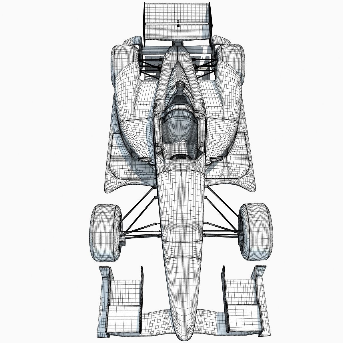 Black Indycar IZOD Race Car 3D model_14