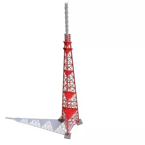 Red Industrial Tower 11 3D model