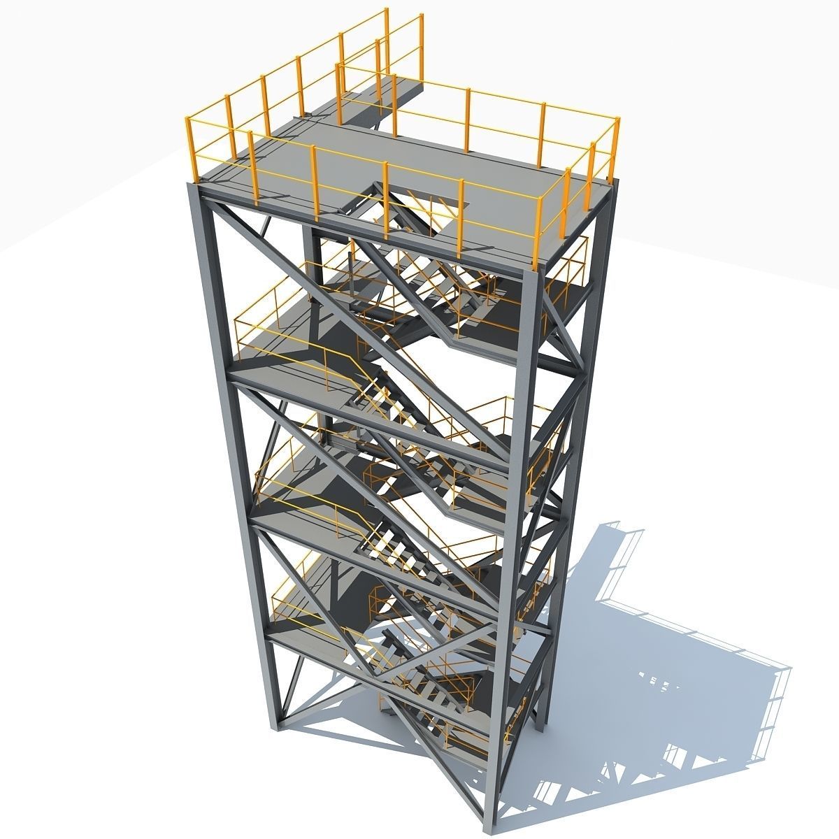 Metal Industrial Tower 07 3D model_3