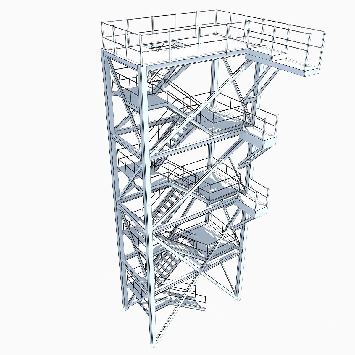 Metal Industrial Tower 07 3D model_4