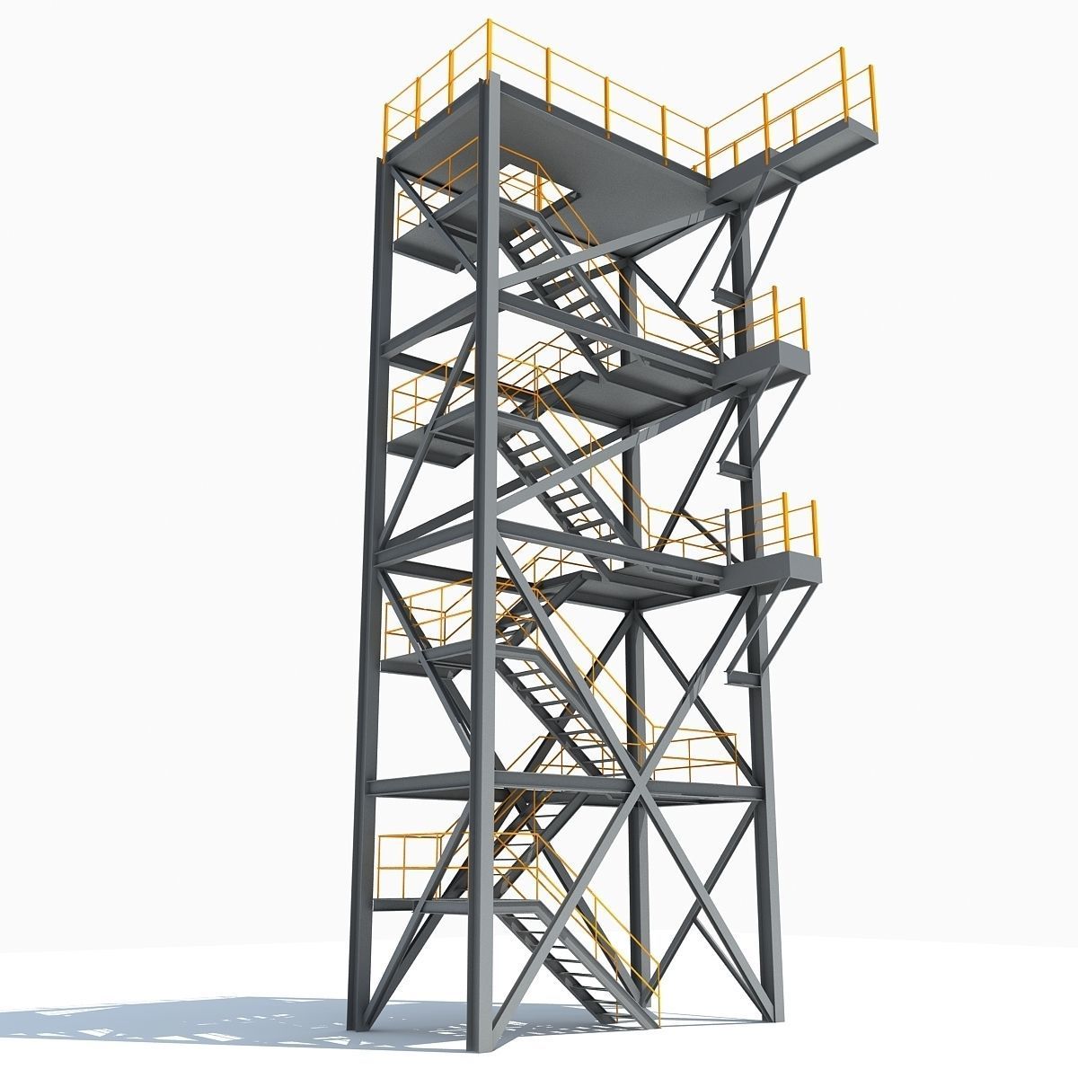 Metal Industrial Tower 07 3D model_2