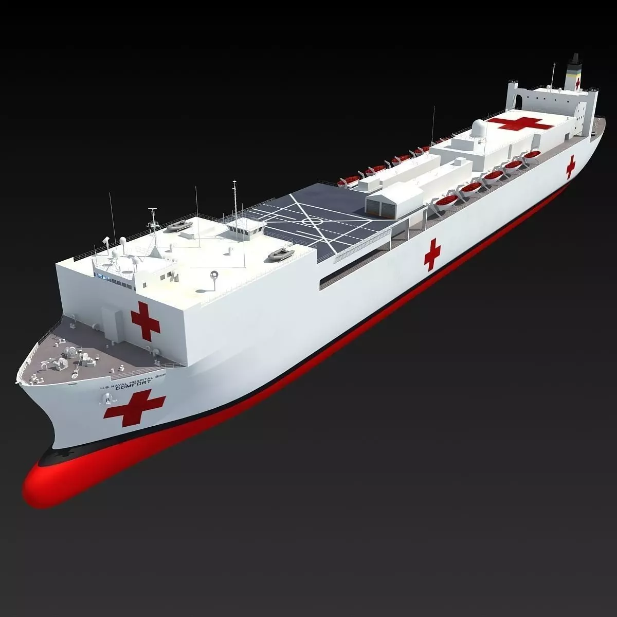 Hospital Ship USNS Comfort 3D model_0