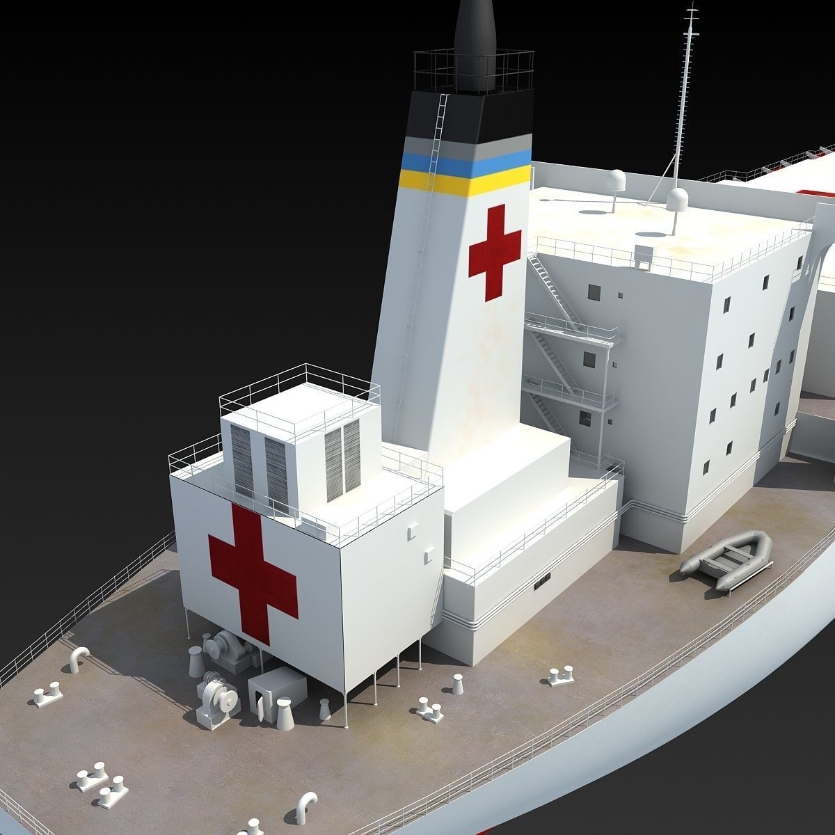 Hospital Ship USNS Comfort 3D model_12