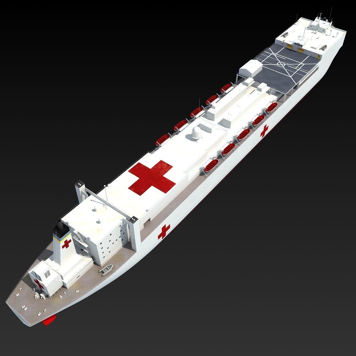 Hospital Ship USNS Comfort 3D model_7