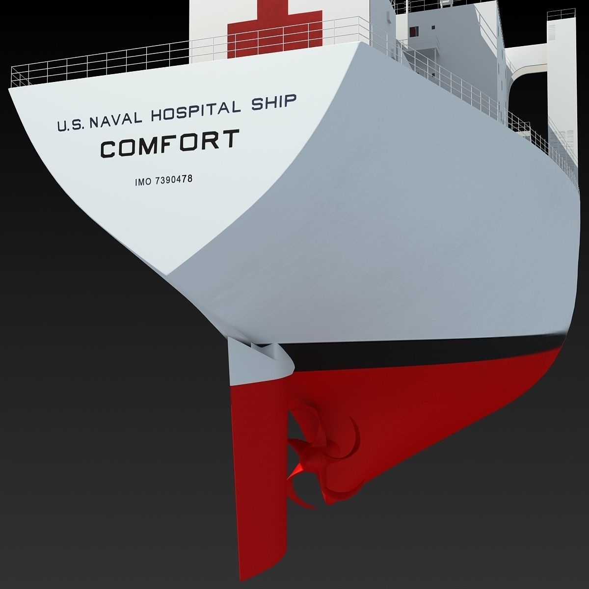 Hospital Ship USNS Comfort 3D model_19