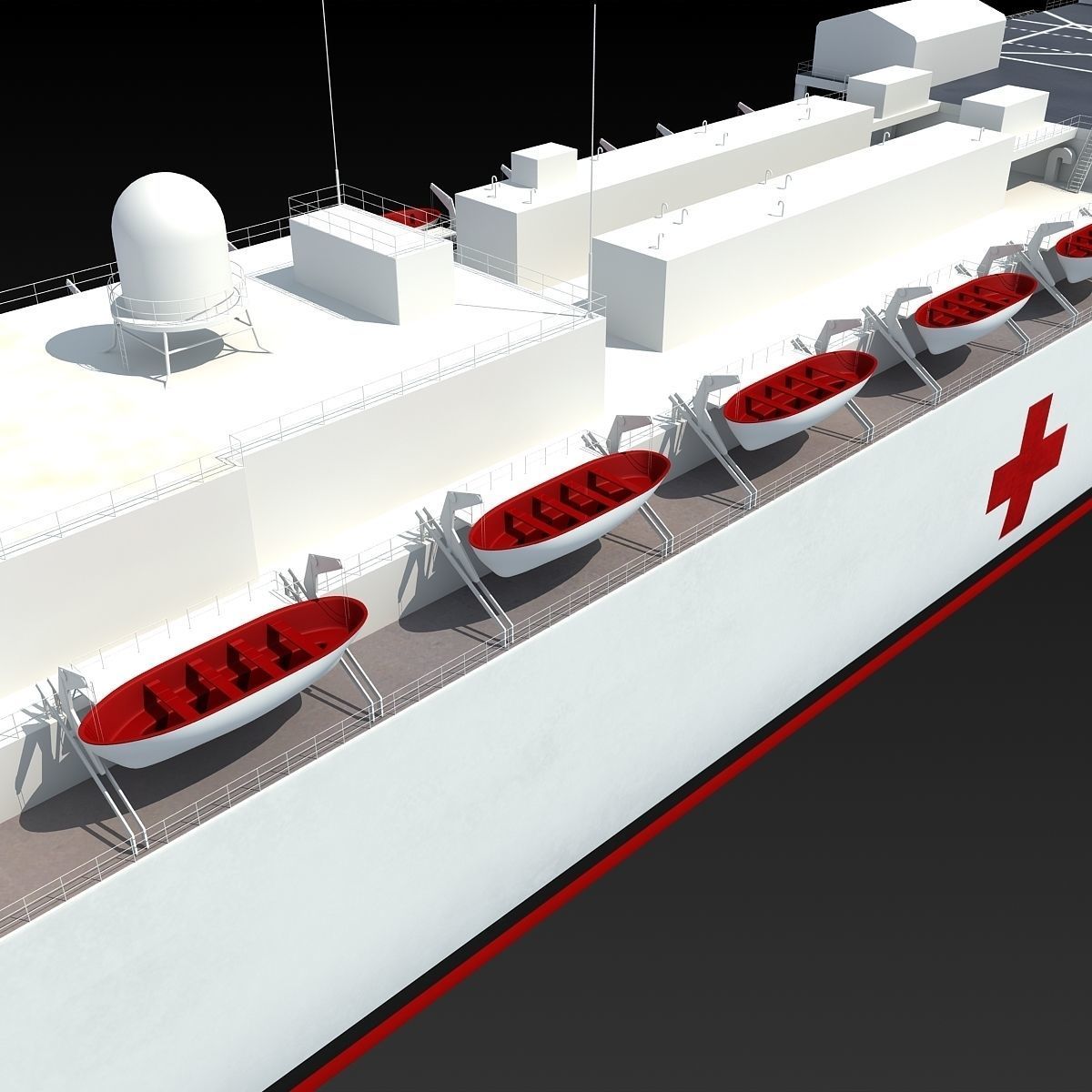 Hospital Ship USNS Comfort 3D model_10