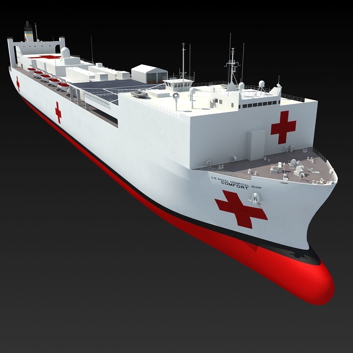 Hospital Ship USNS Comfort 3D model_6