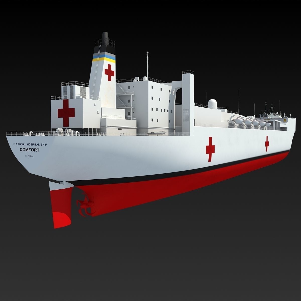 Hospital Ship USNS Comfort 3D model_3