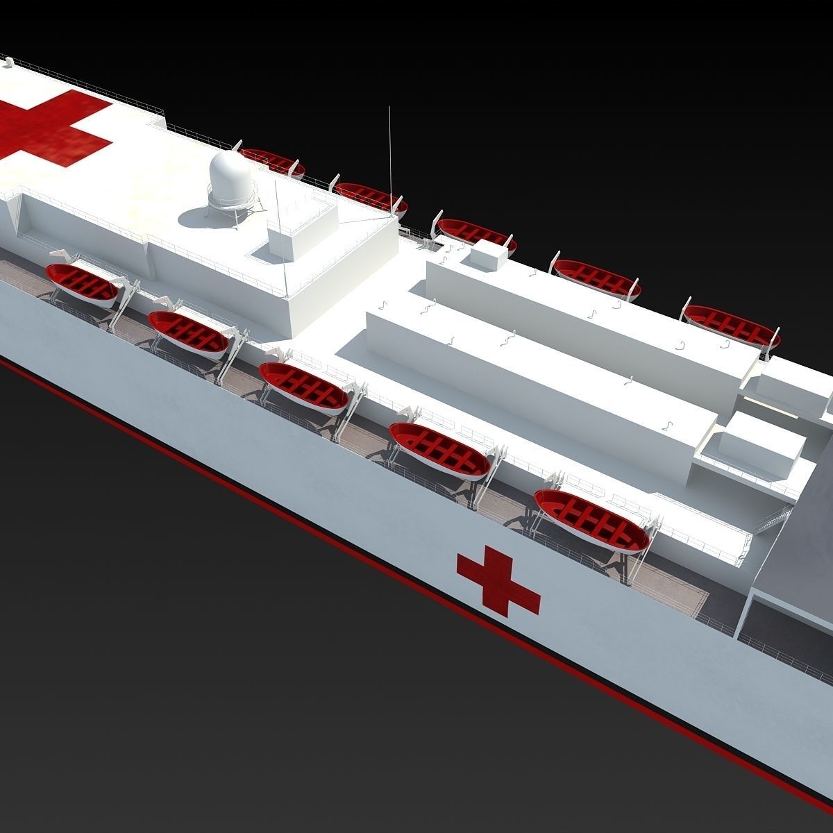 Hospital Ship USNS Comfort 3D model_9