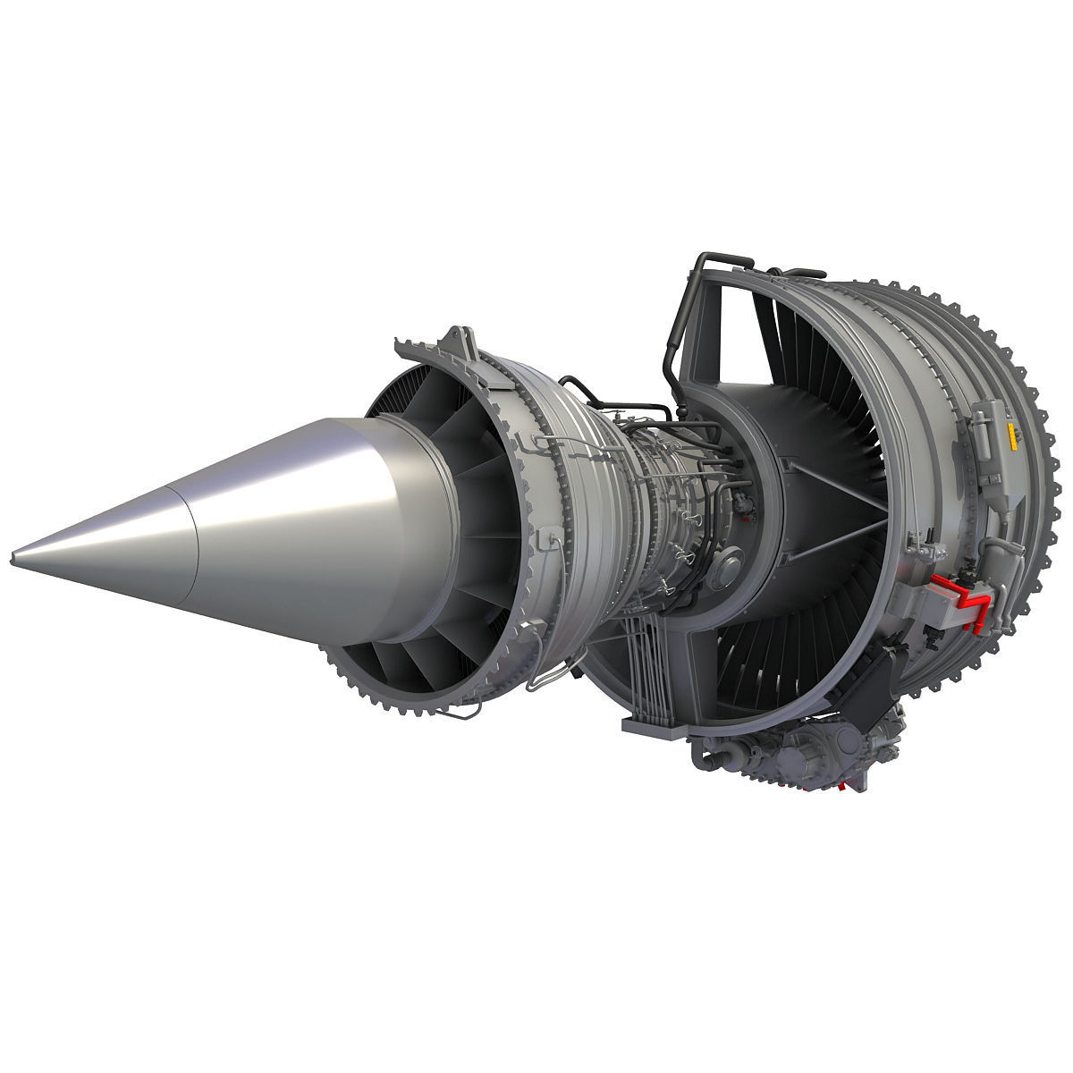 Jet Turbofan Engine Cutaway 3D model_6