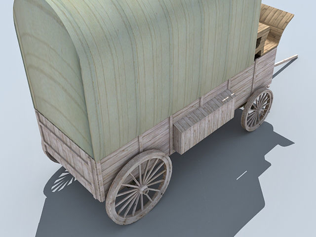 Green Horse Carriage 3D model_3