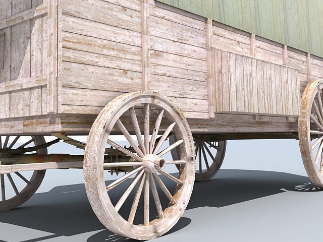 Green Horse Carriage 3D model_4