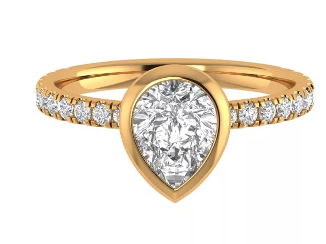 Pear Bezel Ring 3D print model