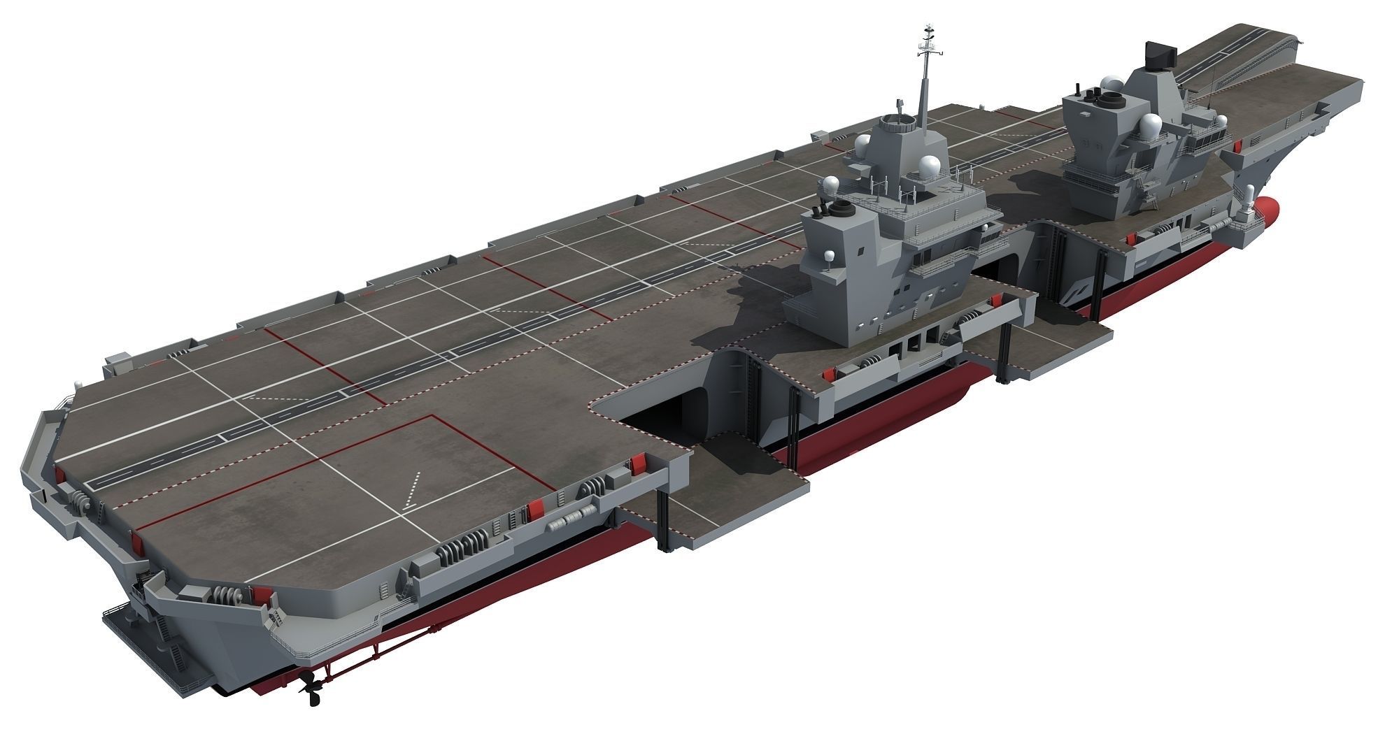 HMS Queen Elizabeth Aircraft Carrier 3D model_5