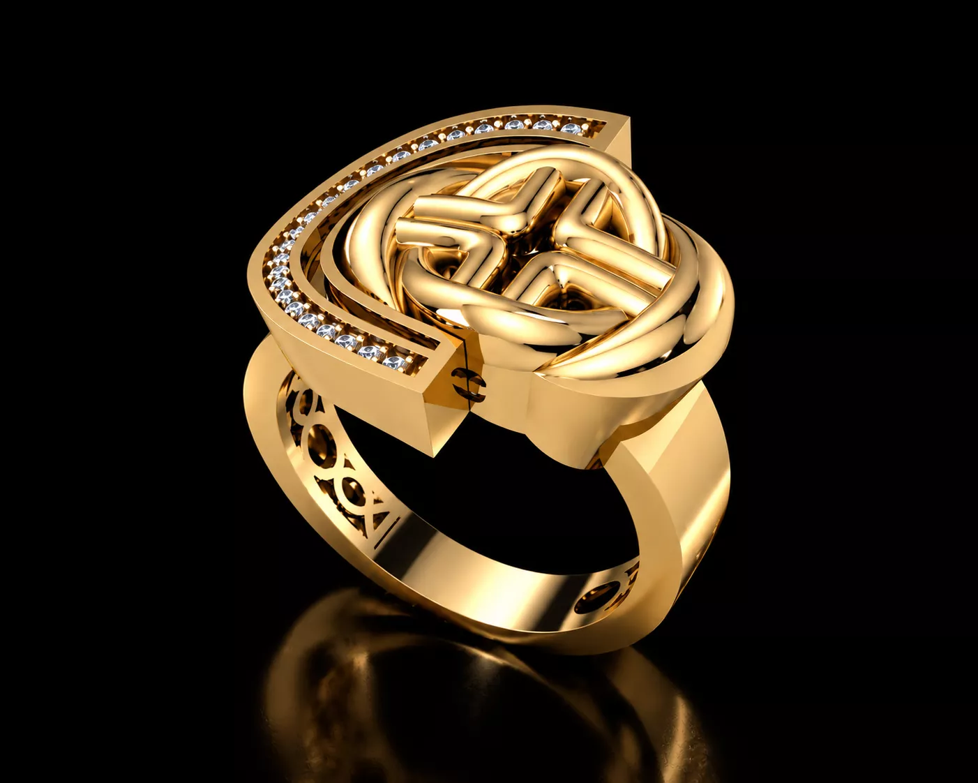 Setareh Paveh geometric ring 3D print model
