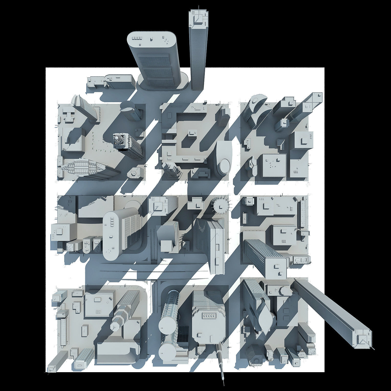 Full City Plan with Buildings 3D model_15