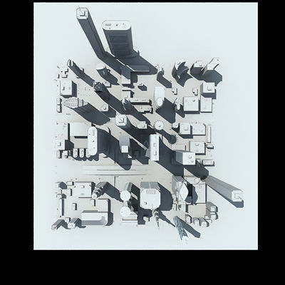 Full City Plan with Buildings 3D model_23