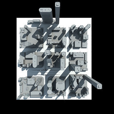 Full City Plan with Buildings 3D model_2