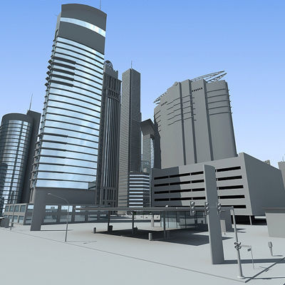 Full City Plan with Buildings 3D model_40