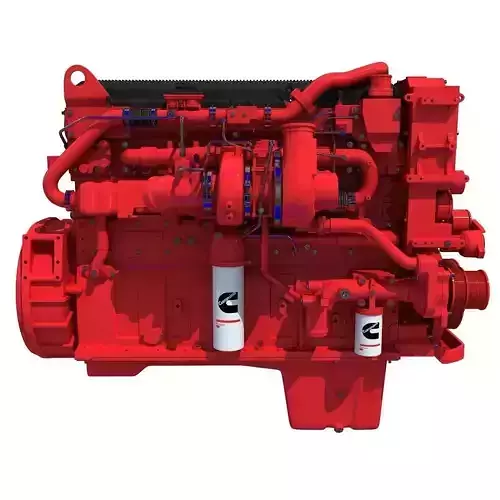 Red Heavy-Duty Diesel Engine Cummins 3D model