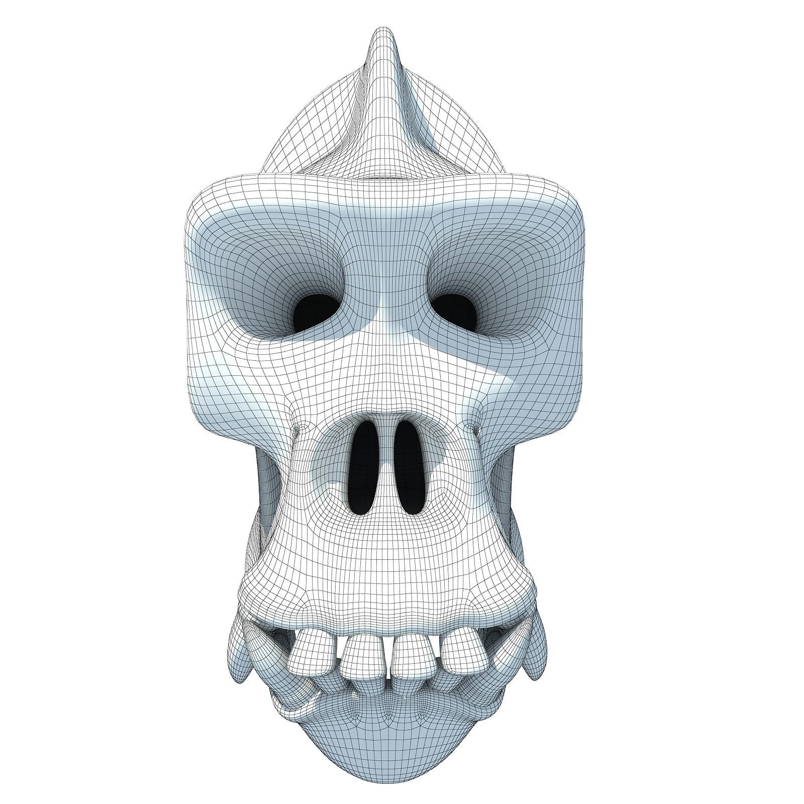 Realistic Gorilla Skull  3D model_8