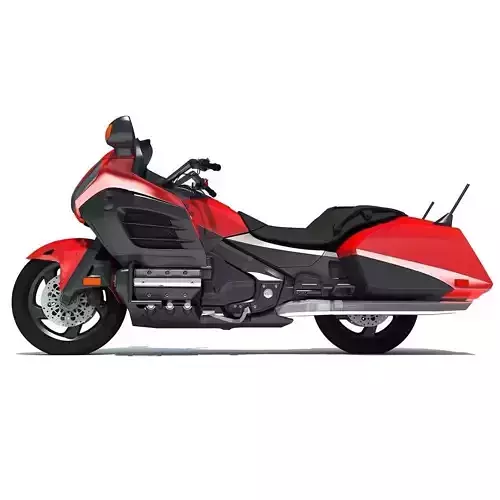 Red Goldwing Motorcycle 3D model