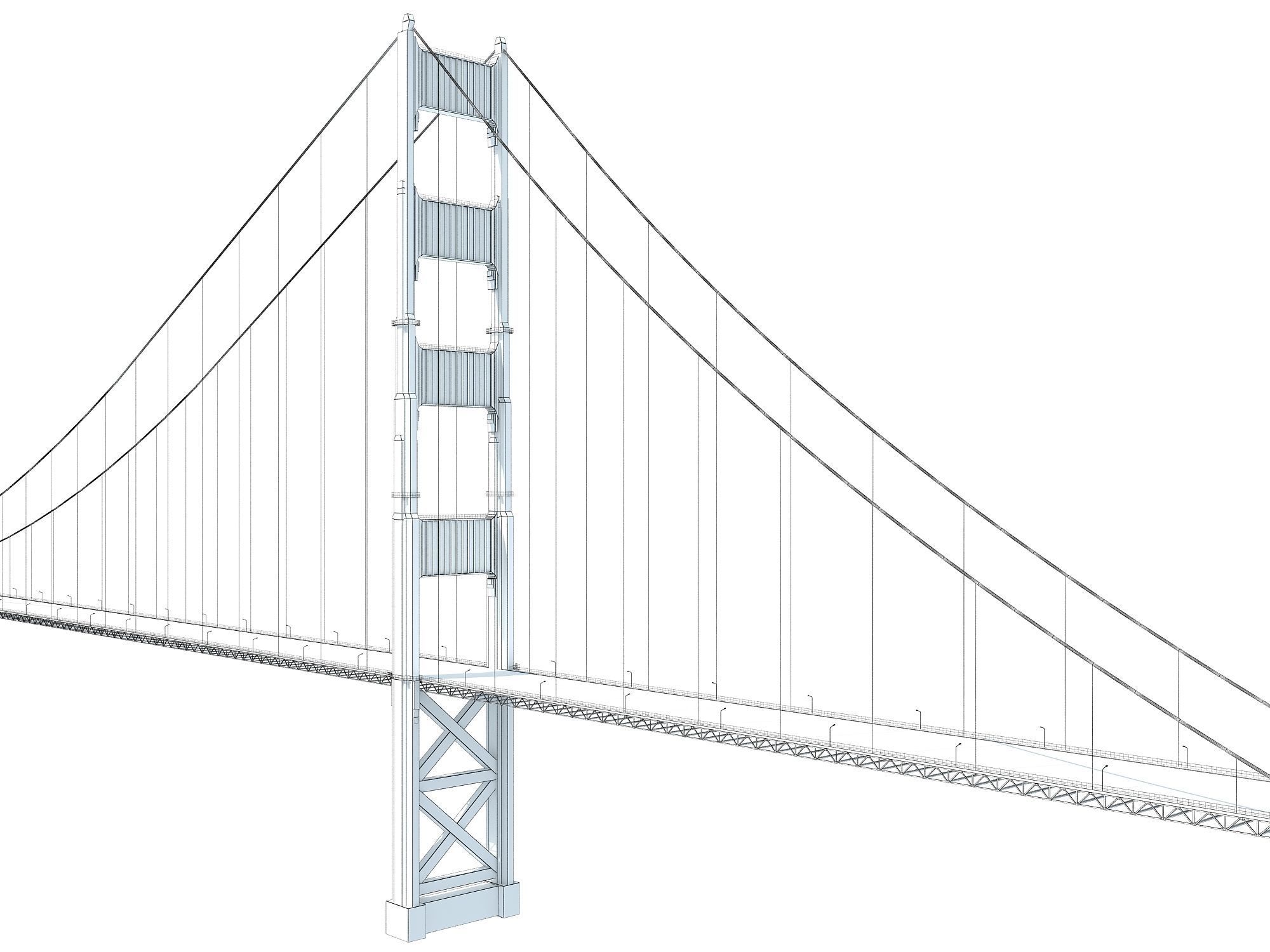 Golden Gate Bridge 3D model_14