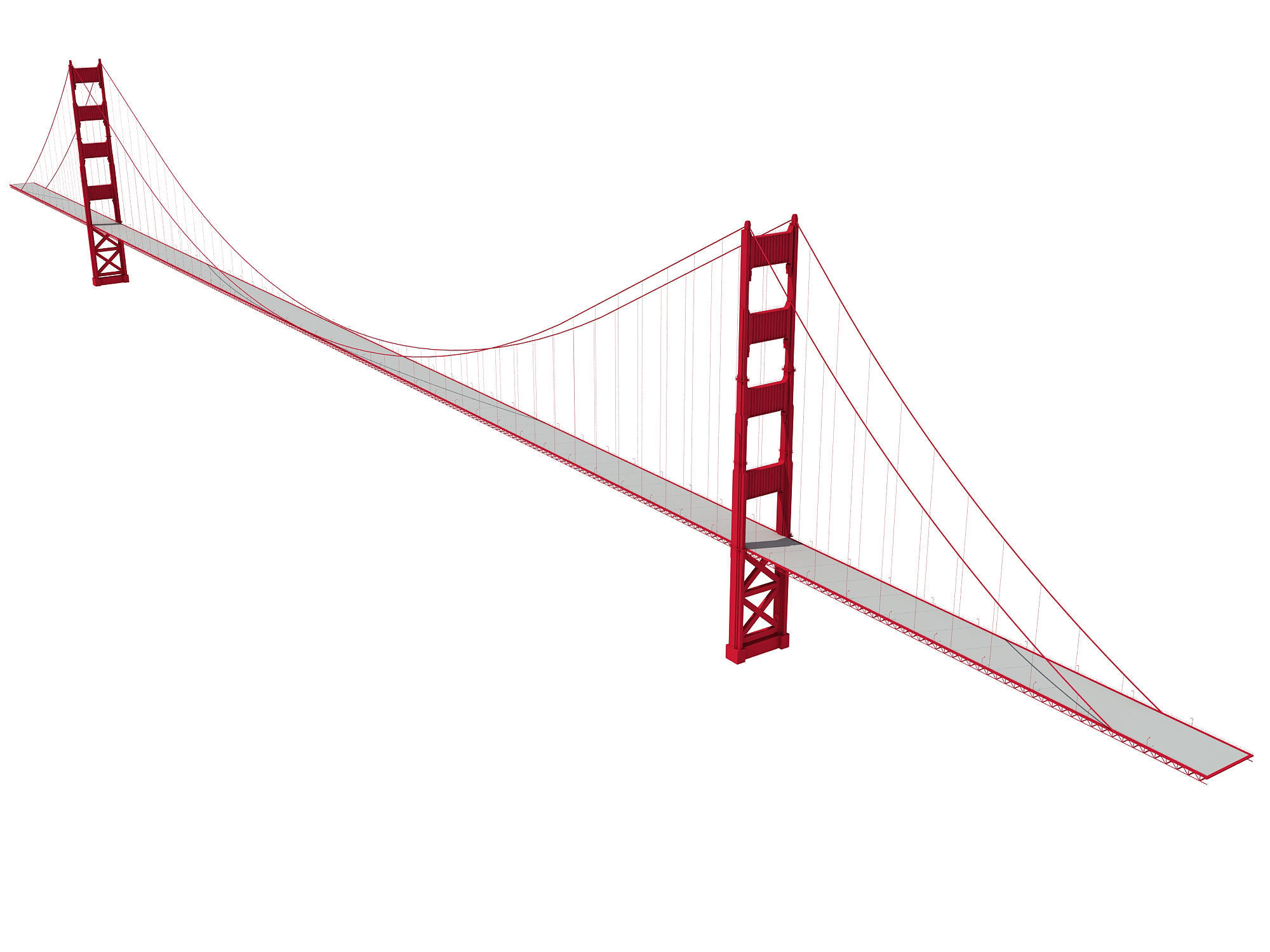 Golden Gate Bridge 3D model_6