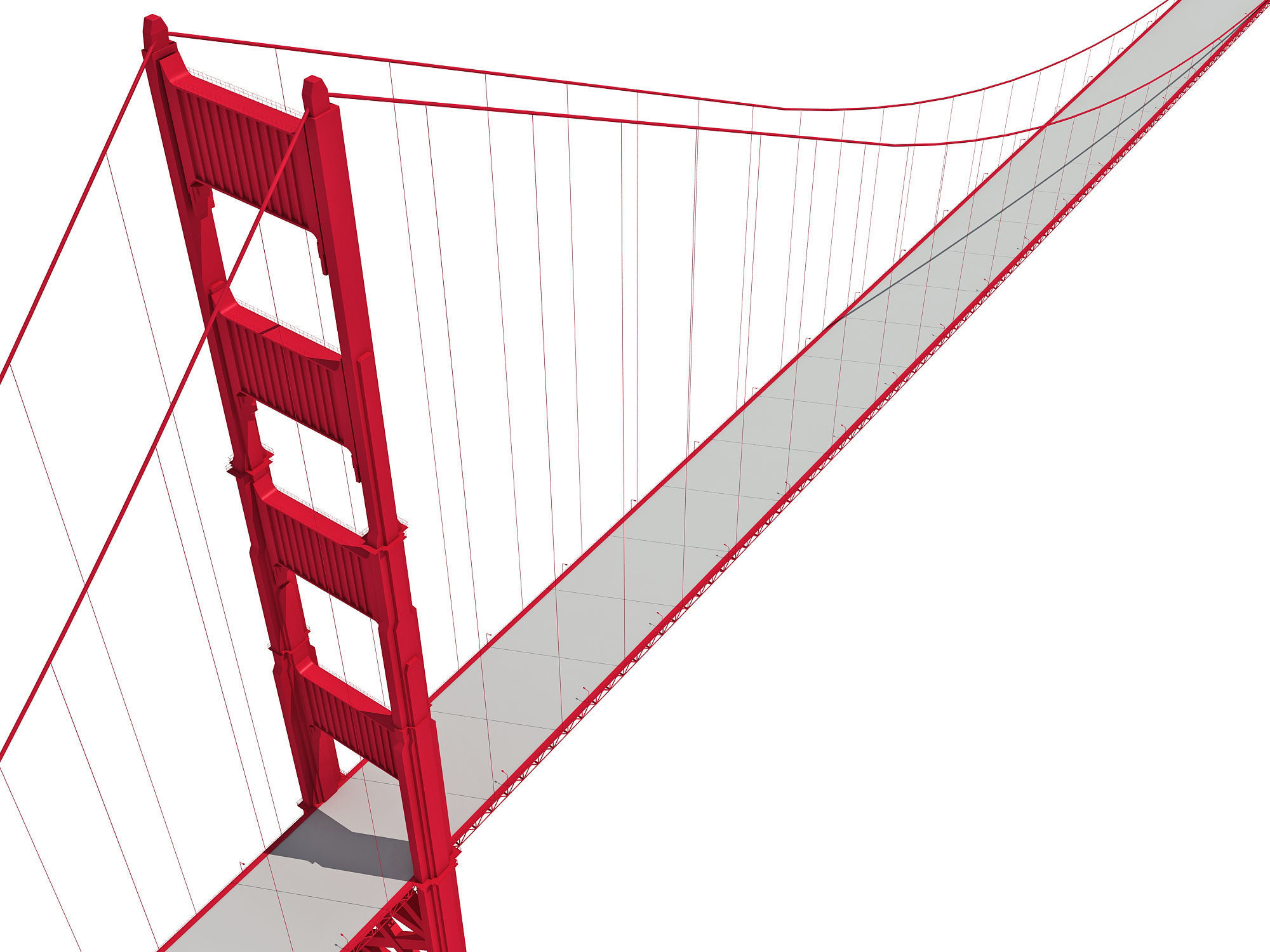 Golden Gate Bridge 3D model_4
