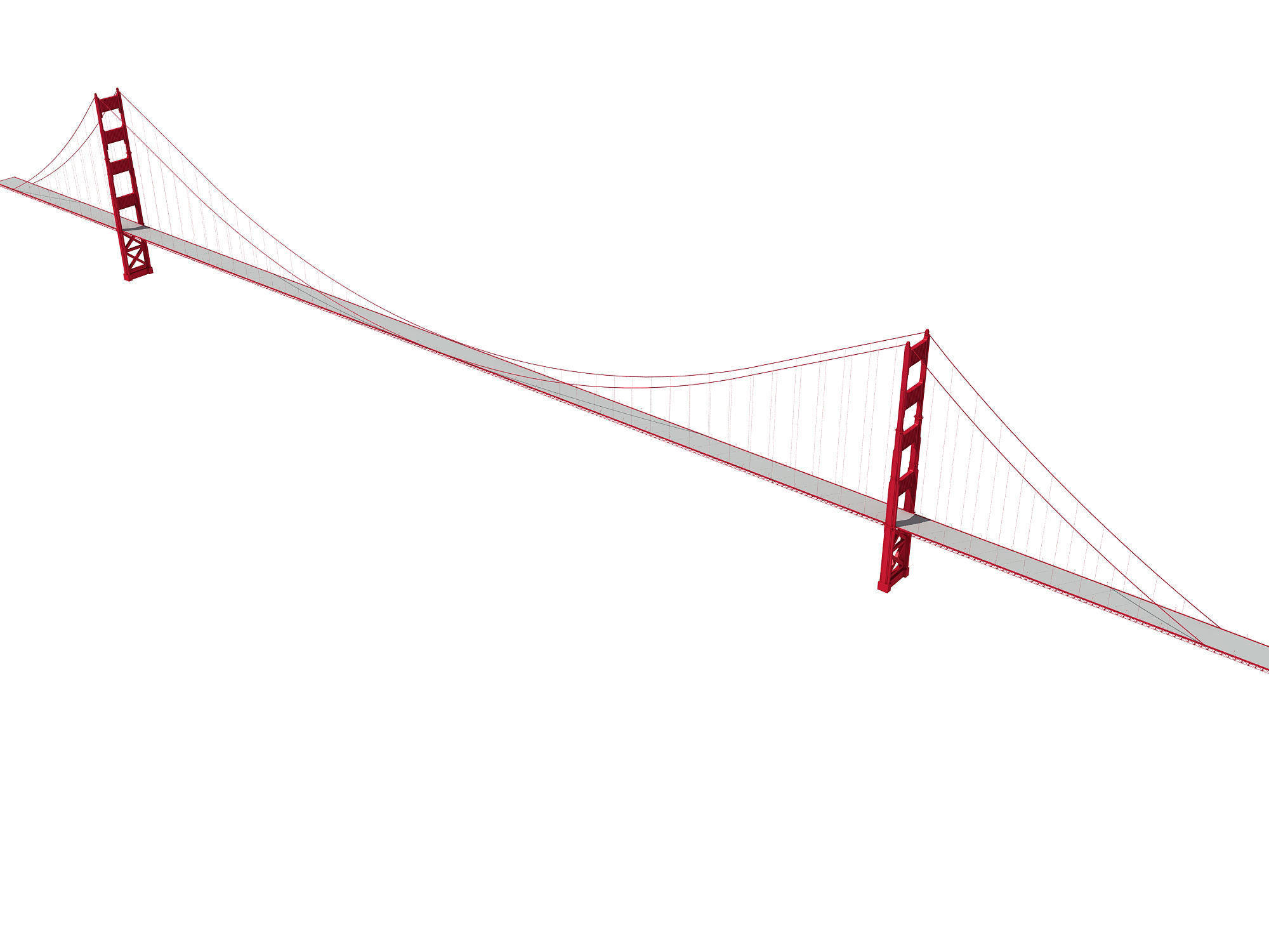 Golden Gate Bridge 3D model_9