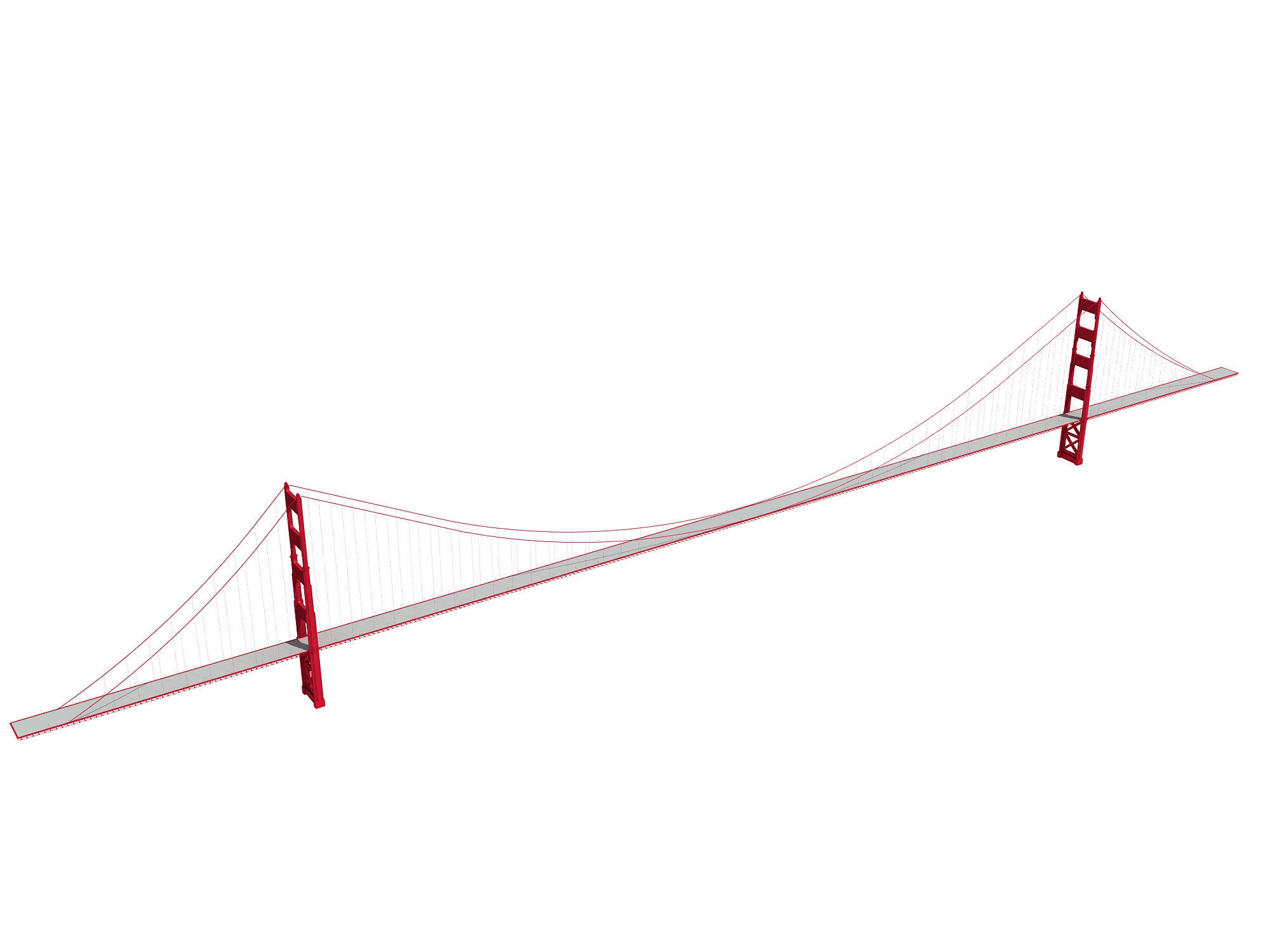 Golden Gate Bridge 3D model_7