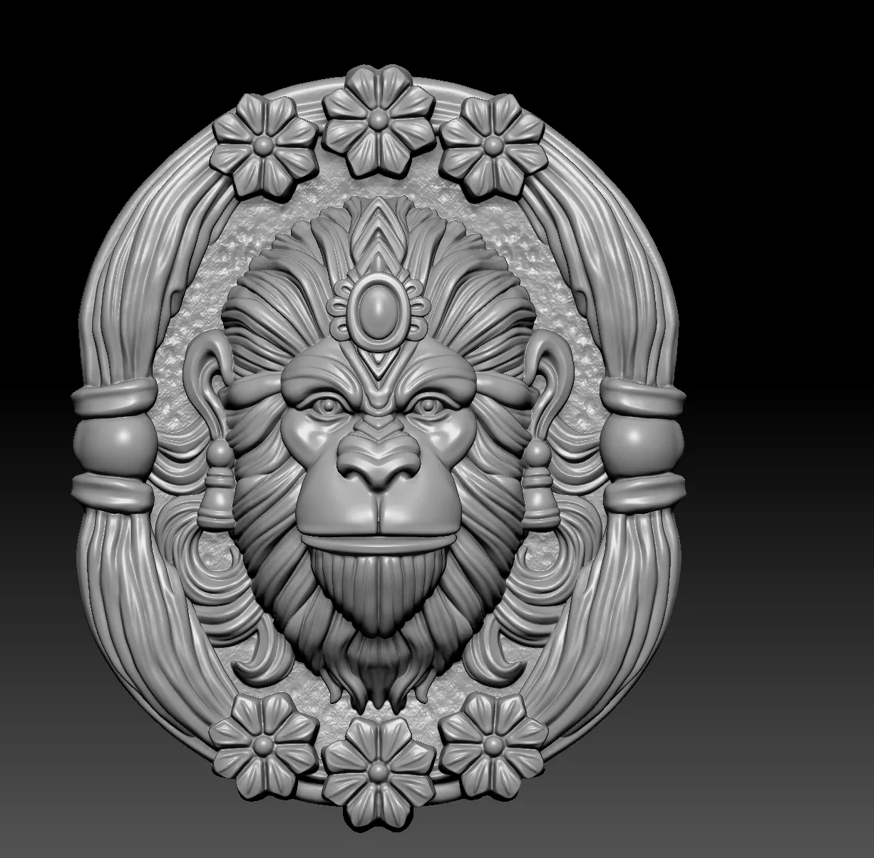 Lord Hanuman Floral Free 3D print model