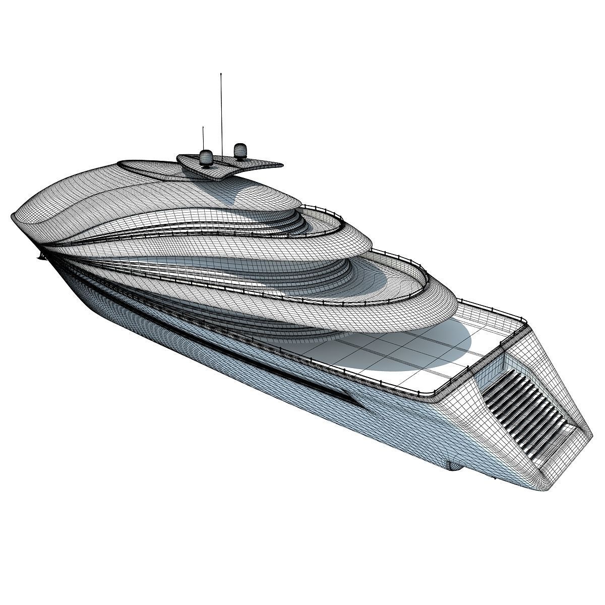 Futuristic Luxury Yacht 3 3D model_19