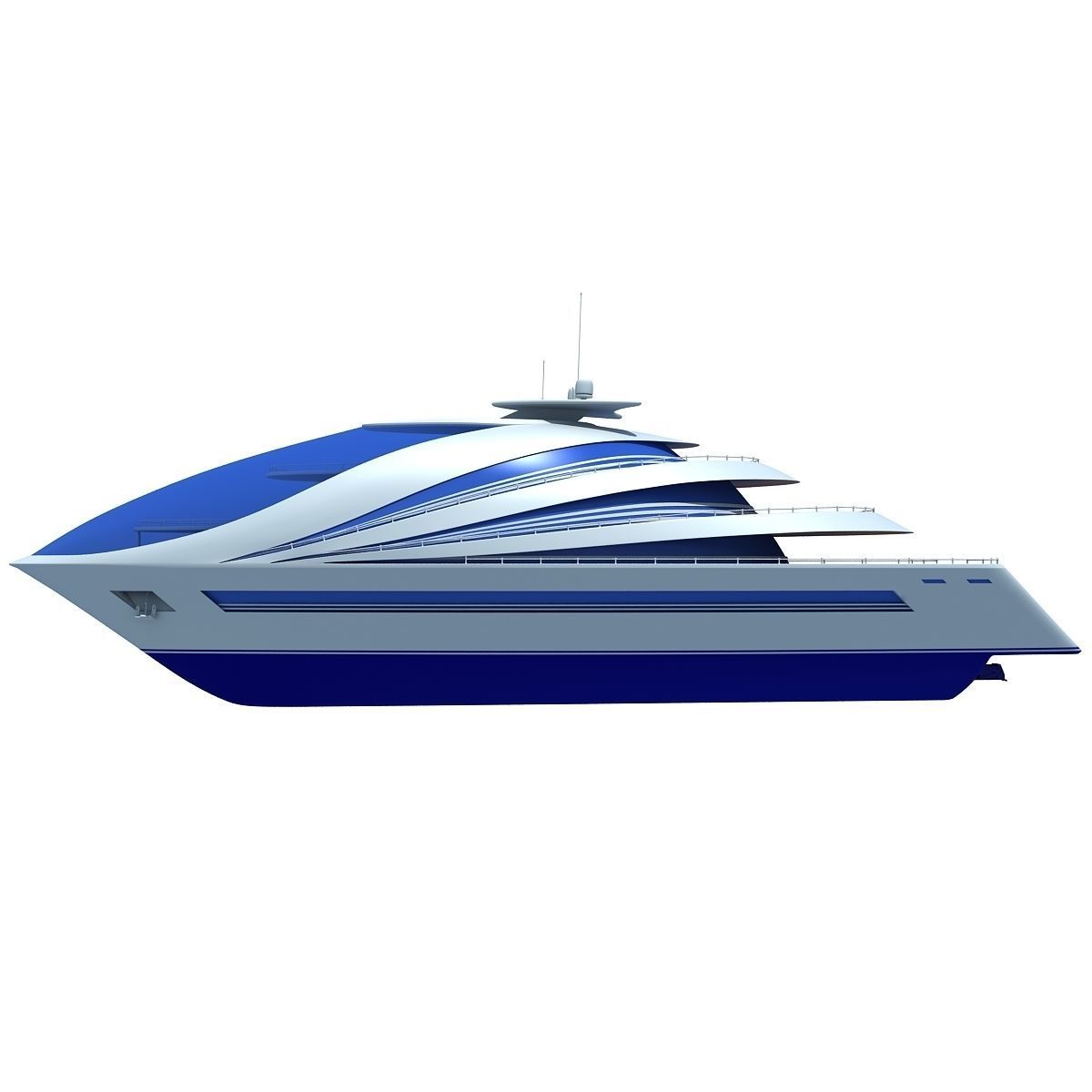 Futuristic Luxury Yacht 3 3D model_8