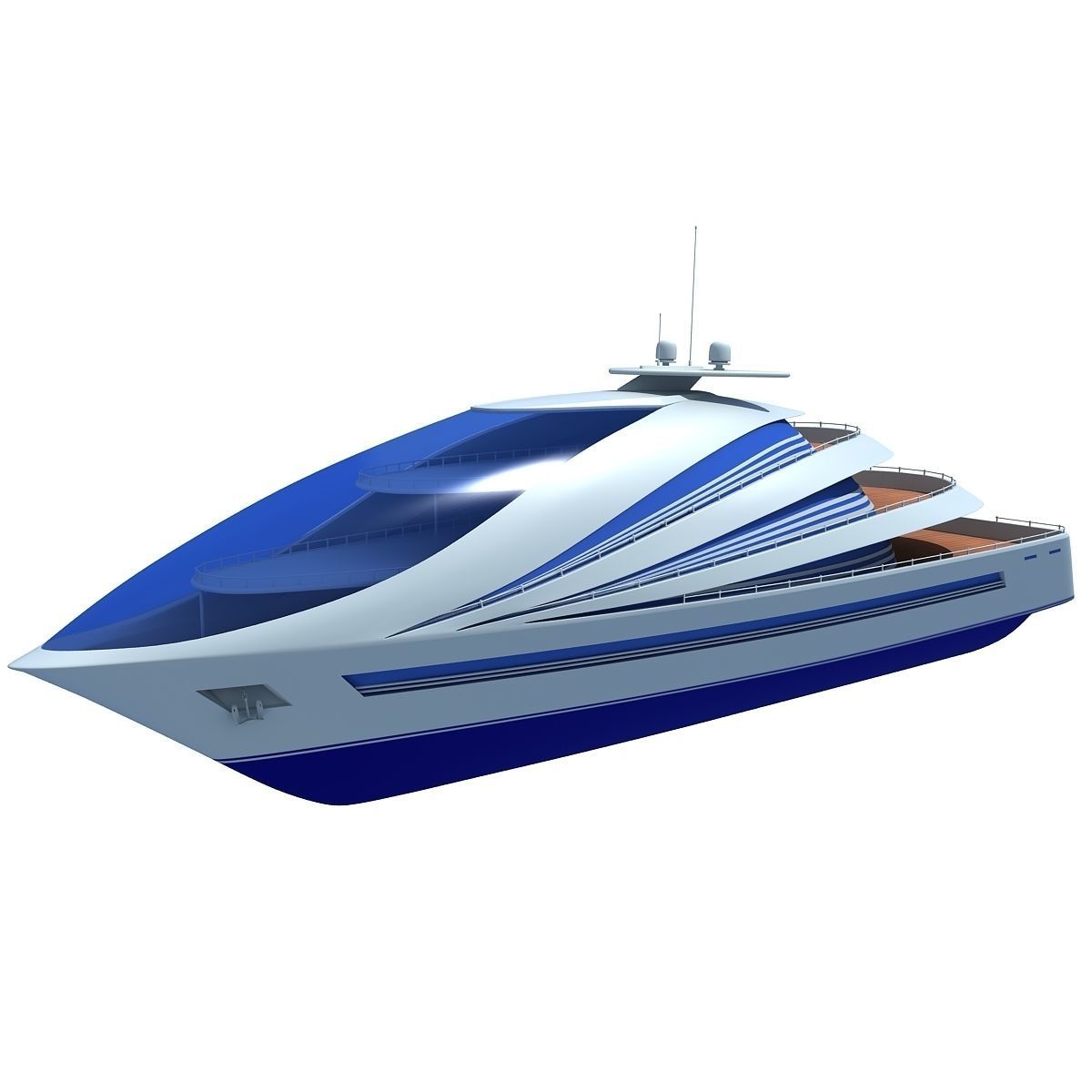Futuristic Luxury Yacht 3 3D model_3