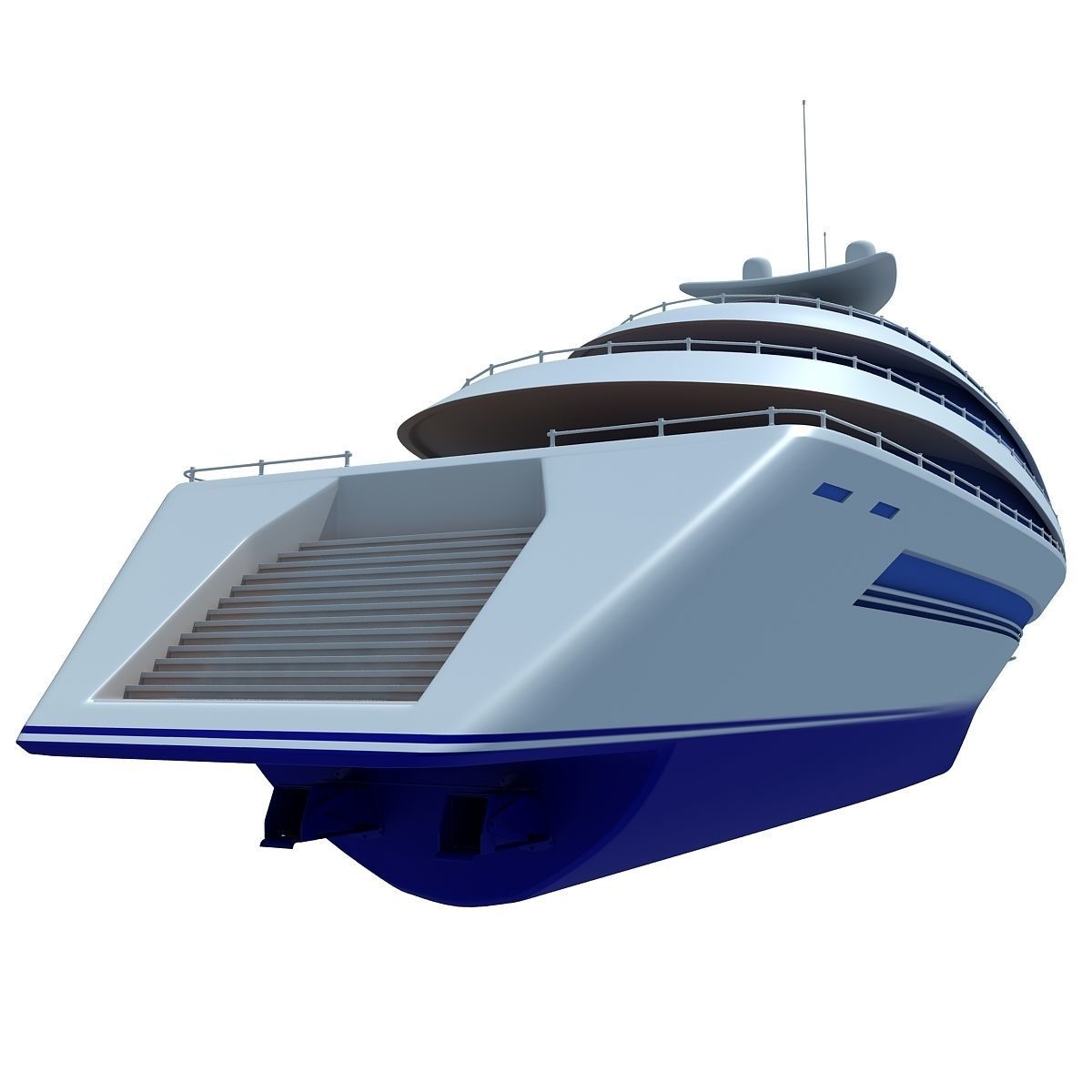 Futuristic Luxury Yacht 3 3D model_7
