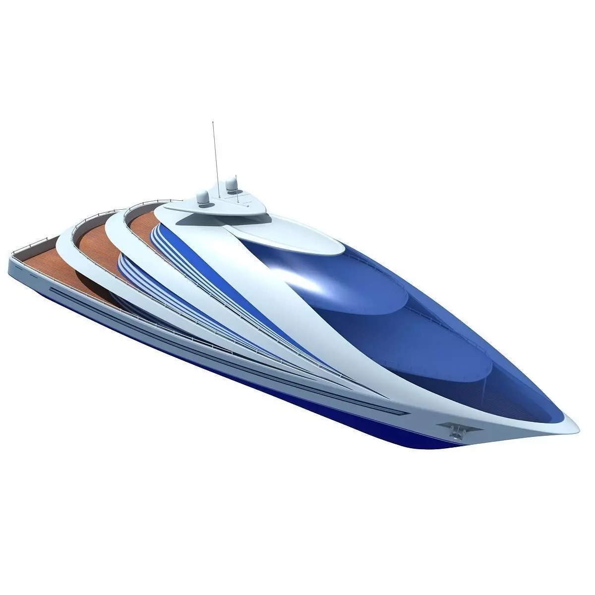 Futuristic Luxury Yacht 3 3D model_0