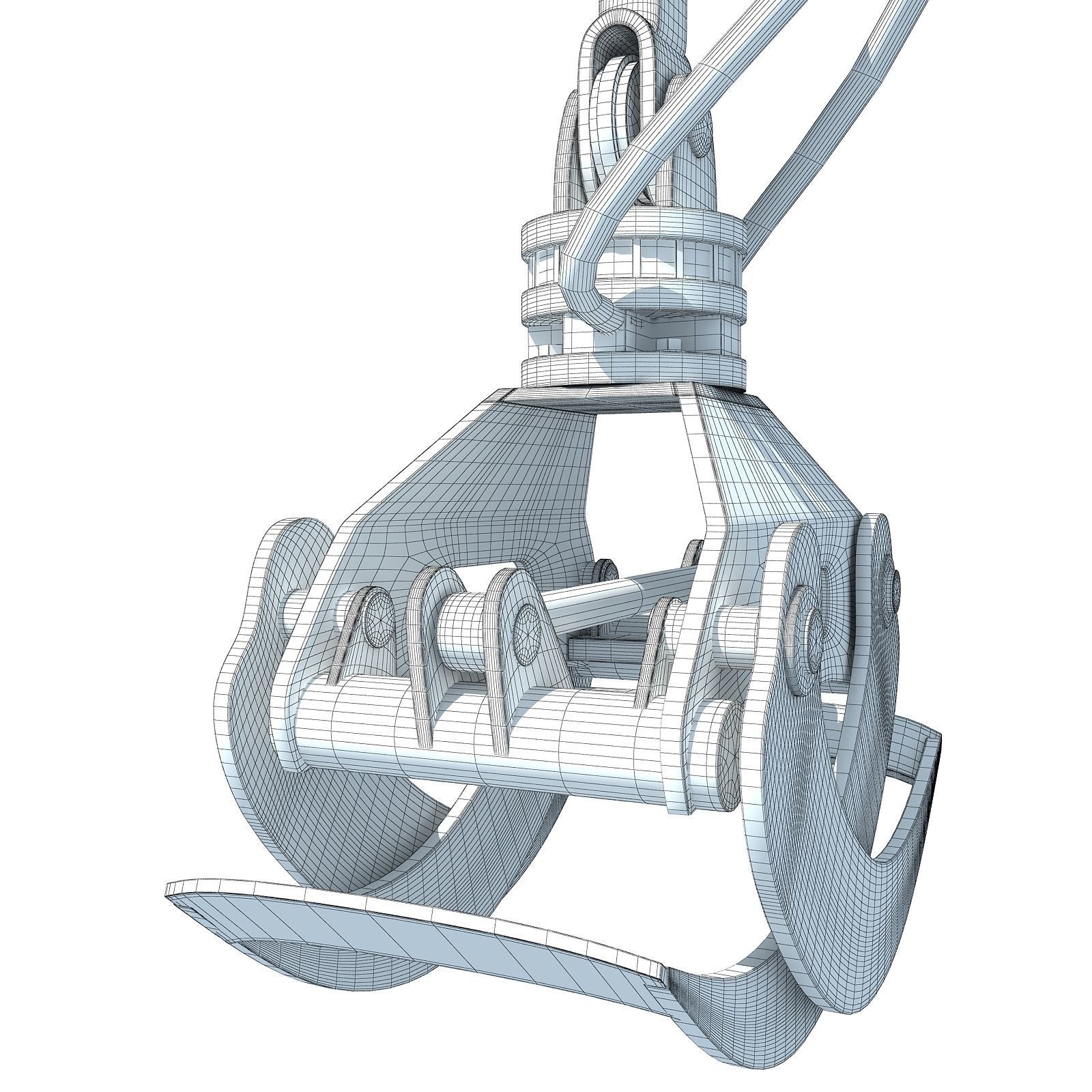 Yellow Forestry Knuckleboom Loader Crane 3D model_12
